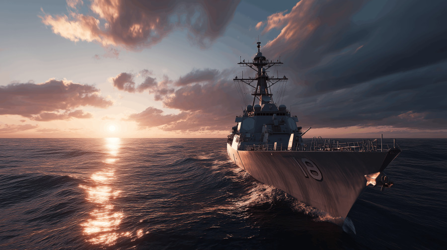 Warship Sunset puzzle preview